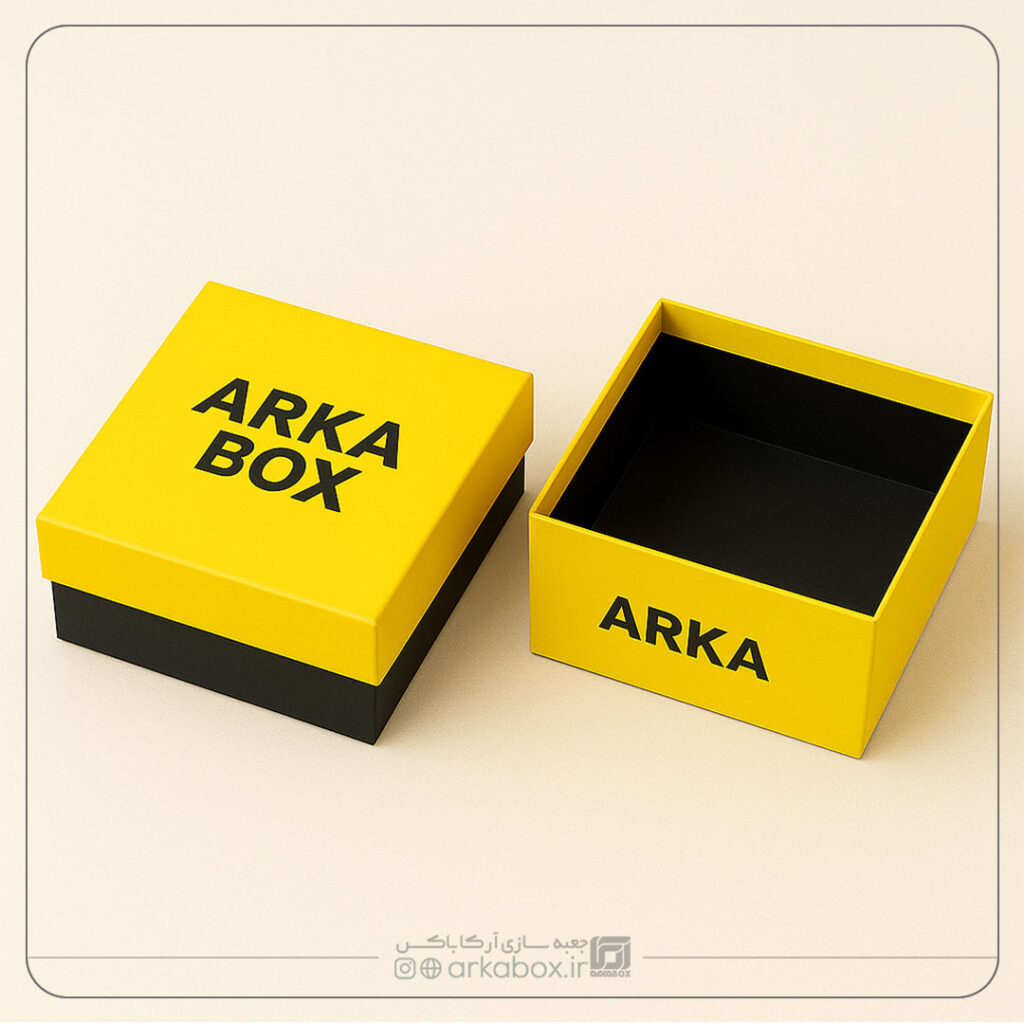 هارد باکس دو تکه درب و زیره شیک و لوکس مناسب بسته بندی هدیه و محصولات خاص | Arka Box